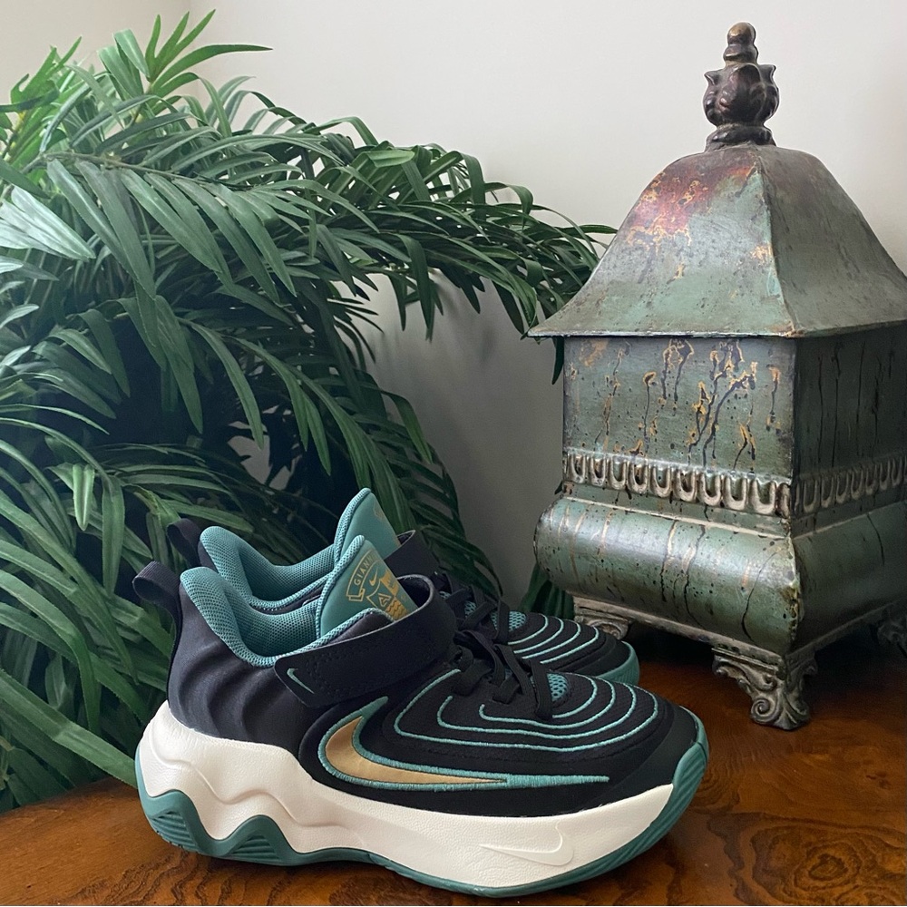 Nike Giannis Immortality 4 Teal Black Metallic Gold Bicoastal Basketball Shoes